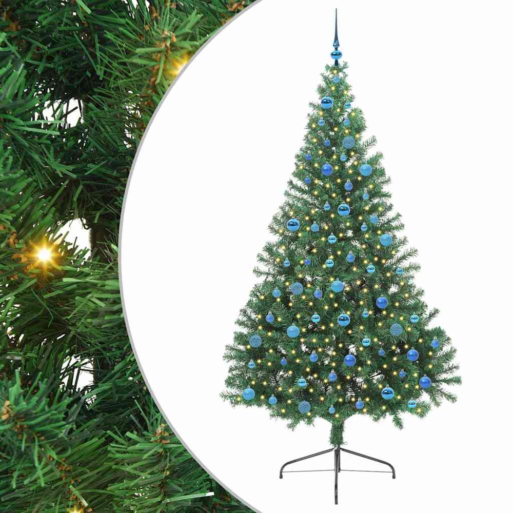 Sapin de noël artificiel pré-éclairé vert 240 cm pvc