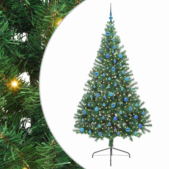 Sapin de noël artificiel pré-éclairé vert 240 cm pvc