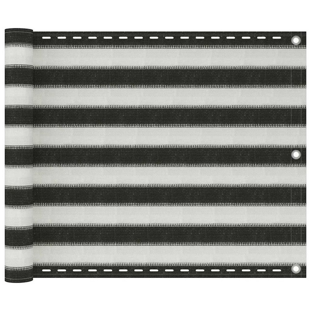 Écran de balcon pehd 75x300 cm anthracite et blanc