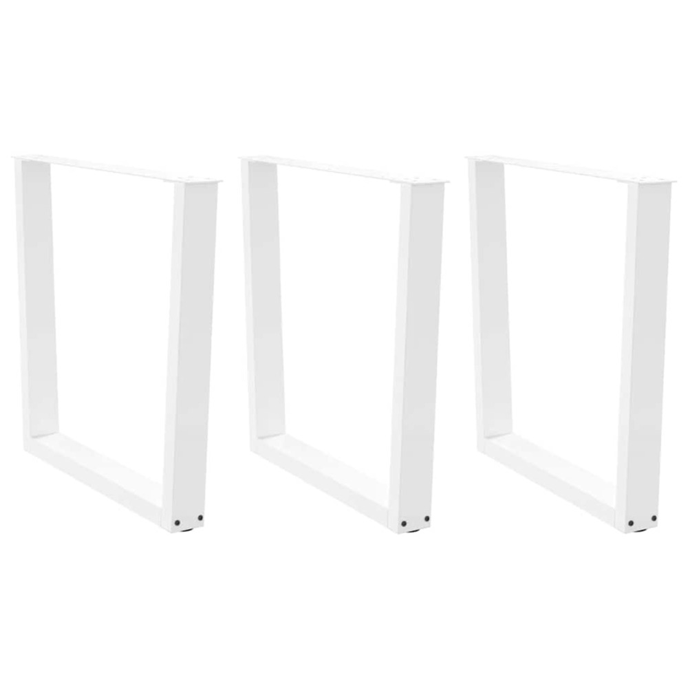 Pieds de table à manger en v 3 pièces blanc 90 x (72-73,3) cm acier