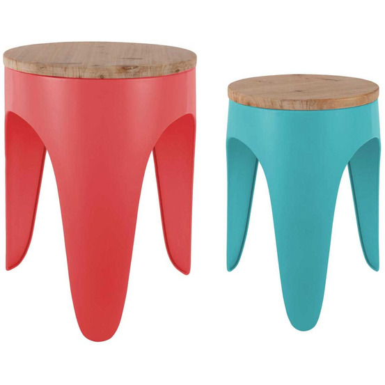 Ensemble de 2 tabourets double funky