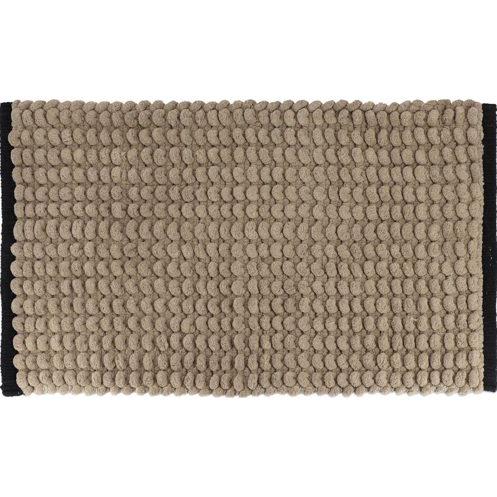 Tapis polyester/coton bicolore 45x75 cm - ficelle/noir