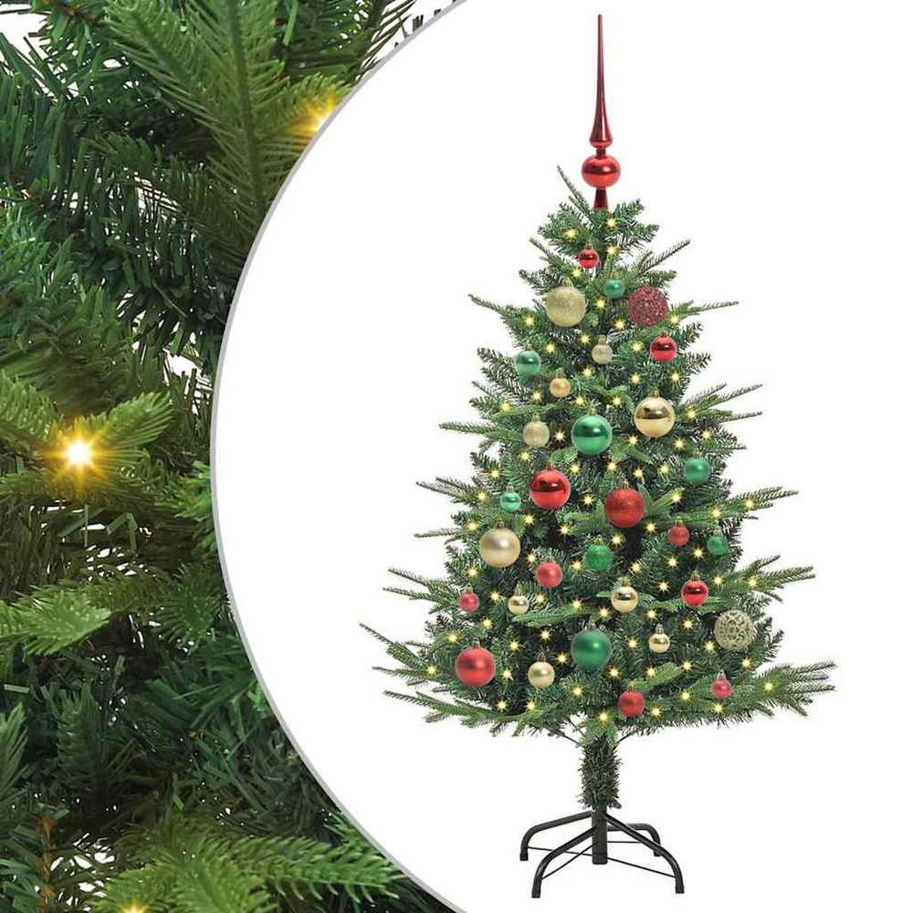 Sapin de noël artificiel pré-éclairé avec set de boules 120 cm