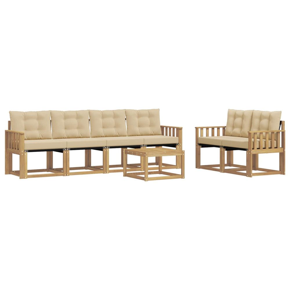 Ensemble de canapés d'extérieur 7 pc blanc et beige