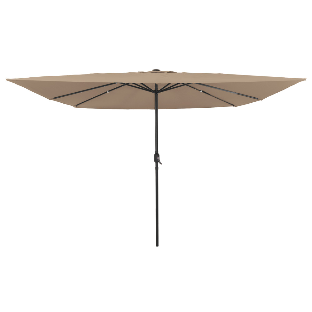 Parasol carré avec des lumières led 295x245 cm taupe