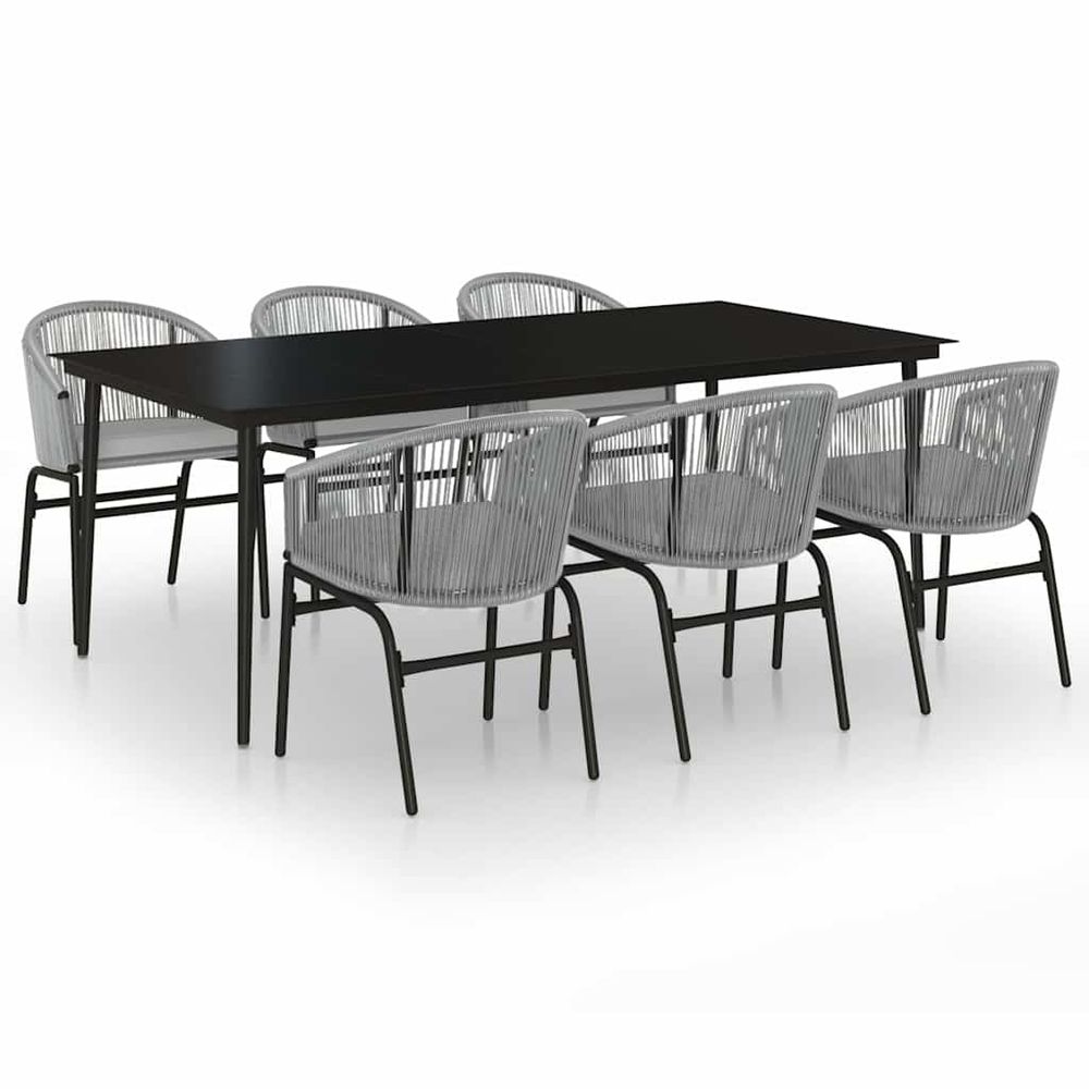 Ensemble à manger de jardin 7 pcs gris