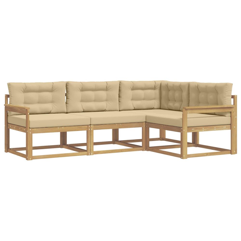 Ensemble de canapés d'extérieur 3 pc blanc et beige polyester