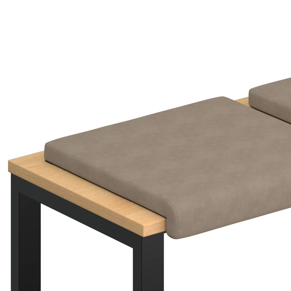 Coussin de banc 2 pc microfibre taupe profondeur 35 cm