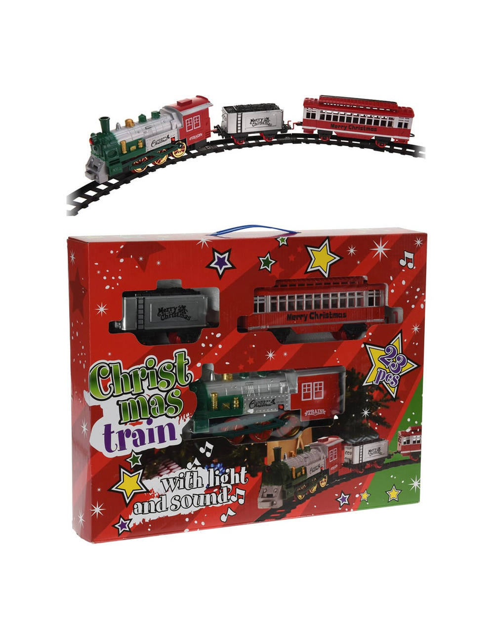 Train de noël, avec lumières et son. Basics