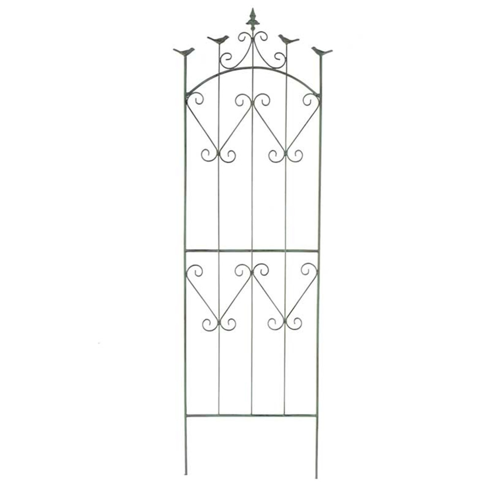 Treillage motifs oiseaux fer jardin potager 45x2x140cm