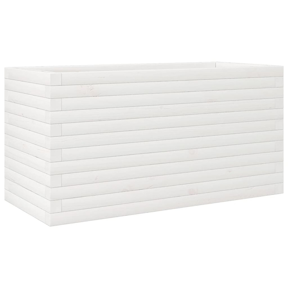 Jardinière d'extérieur blanc 90x40x45,5 cm bois de pin massif