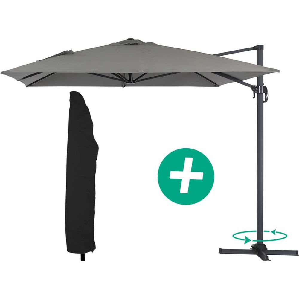 Parasol jardin déporté alu 