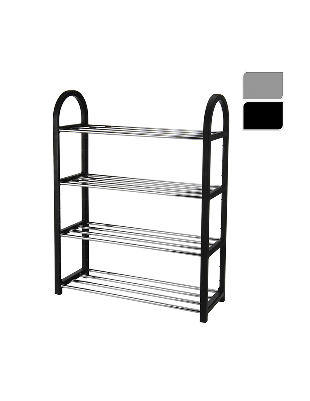 Étagère à chaussures métallique 4 étages 50x65x19cm couleurs assorties