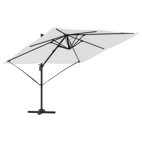 Parasol roma beige 286 x 285 x 265 cm polyester et aluminium