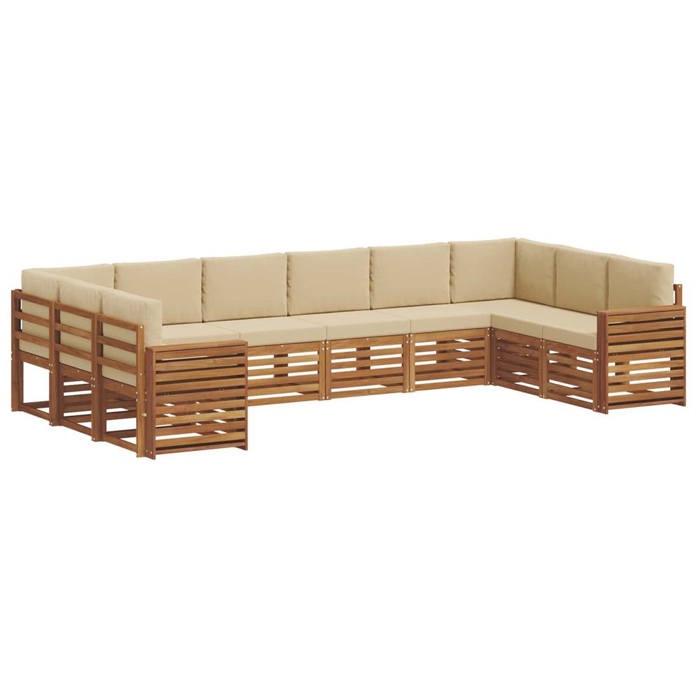 Ensemble de canapés d'extérieur 10 pc naturel et beige
