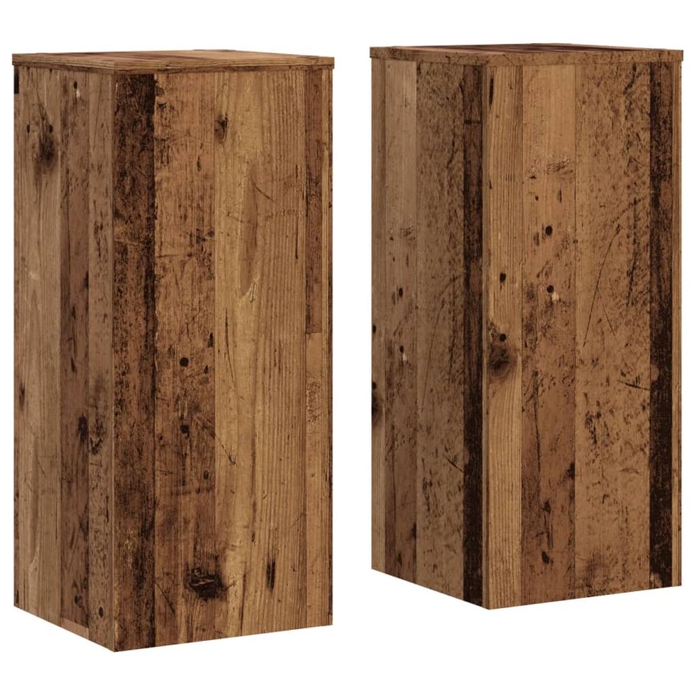 Supports pour plantes 2 pcs vieux bois bois d'ingénierie