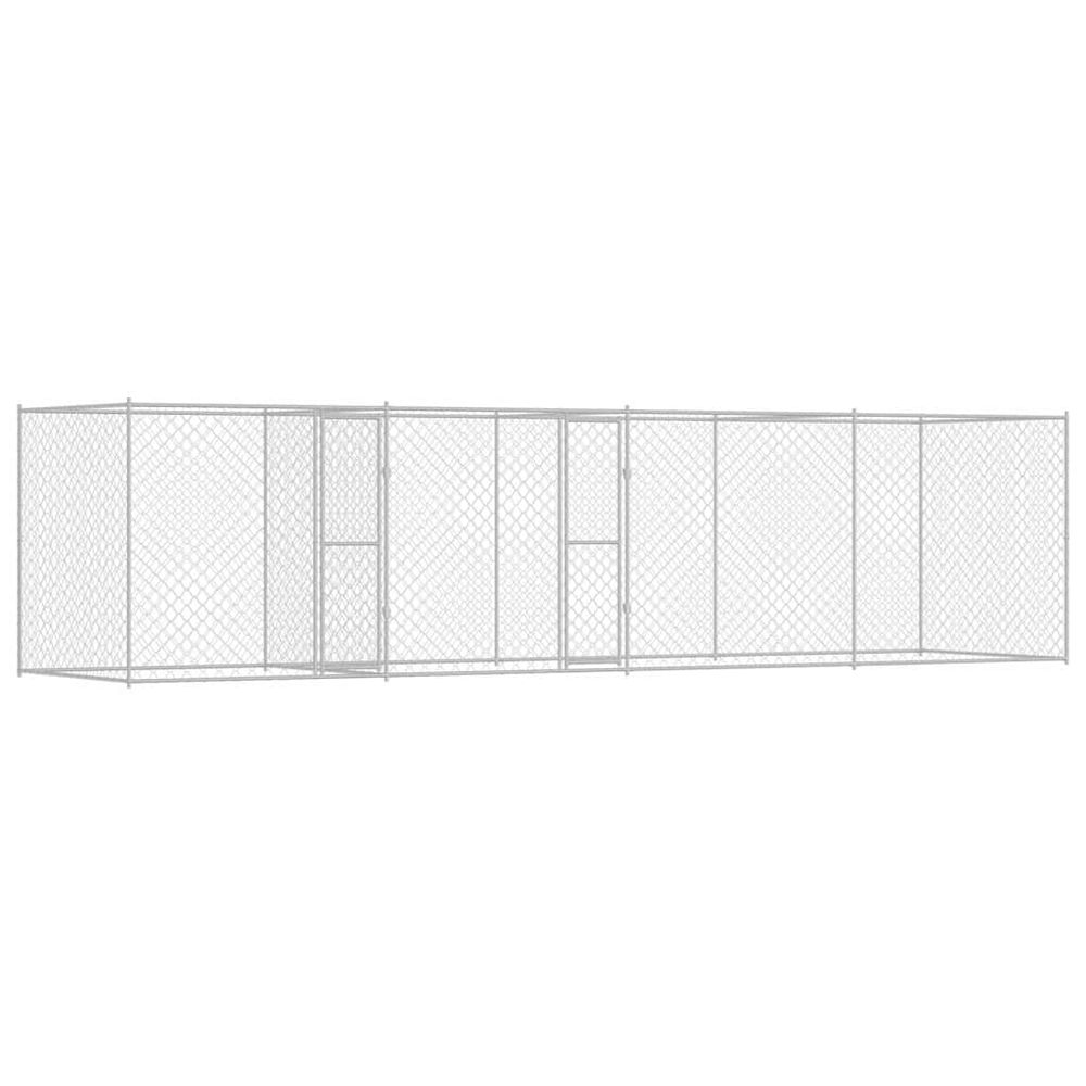 Cage pour chien argenté 800 x 200 x 200 cm acier galvanisé