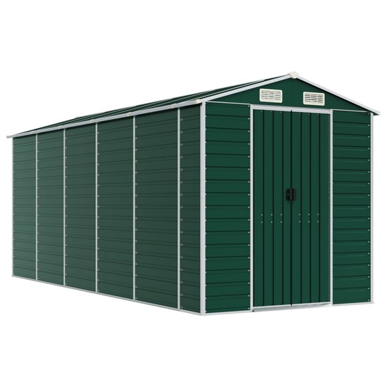 Abri de jardin cabane cabanon maison de stockage remise extérieur hangar outils robuste 191 x 470 x 198 cm acier galvanisé ve
