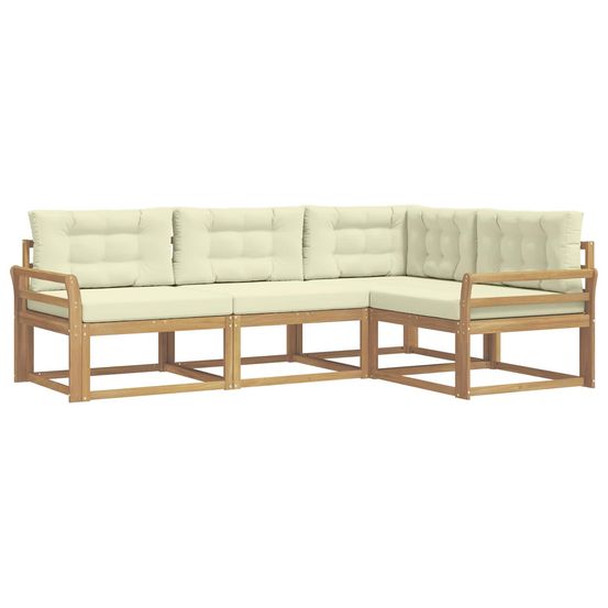 Ensemble de canapés d'extérieur 3 pc blanc et crème polyester