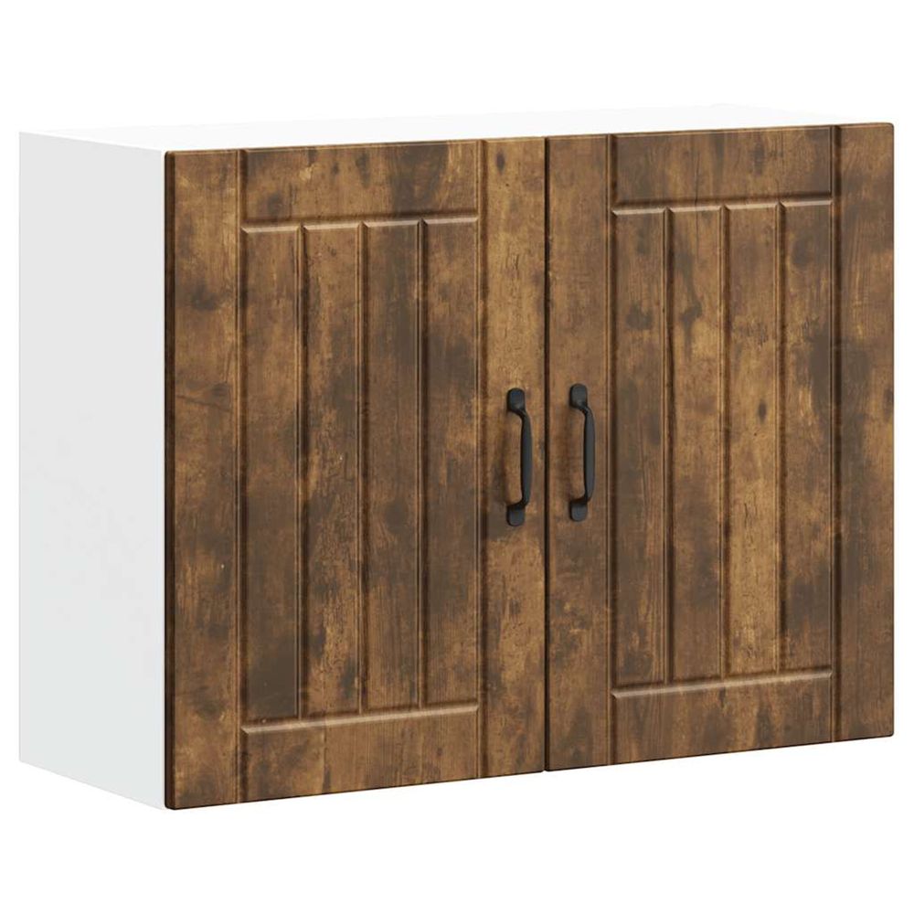 Armoire murale de cuisine lucca chêne fumé bois ingénierie