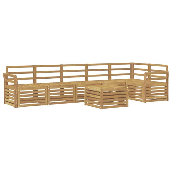 Ensemble de canapés d'extérieur 7 pc blanc bois d'acacia massif