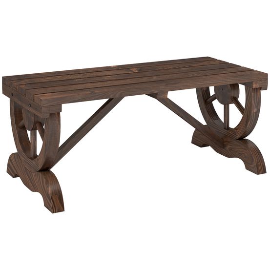 Banc de jardin en bois naturel résistant aux intempéries, style rustique, 98 x 50 x 39,5 cm, meuble extérieur pratique