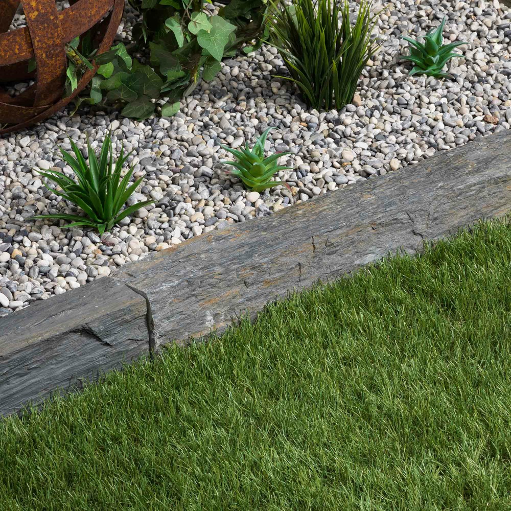 Bordure de jardin schiste 150x3-7x3-7 cm (lot de 5 bordures soit 7,5 mètres) - ro'ma nature