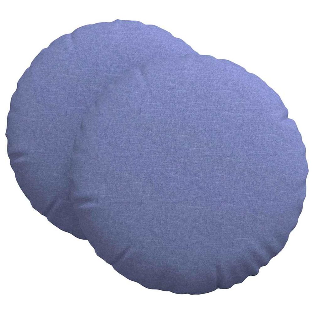 Coussins de siège 2 pc tissu bleu denim ø60 x 21 cm