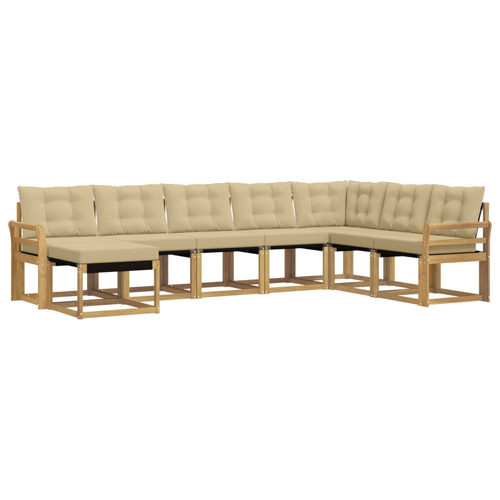 Ensemble de canapés d'extérieur 8 pc blanc et beige