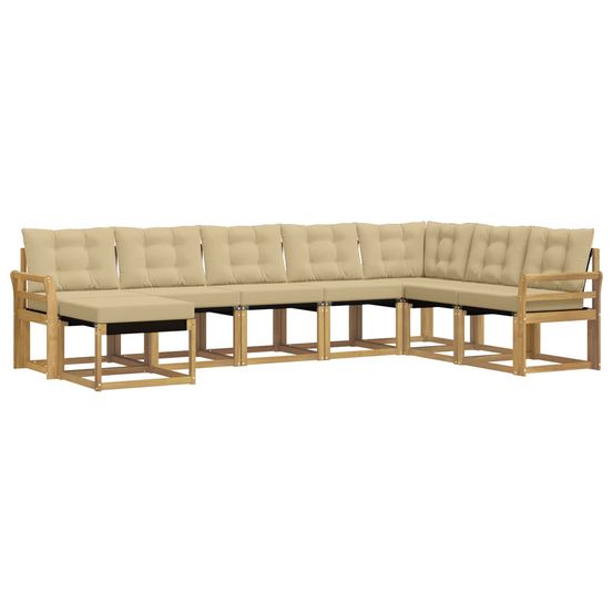 Ensemble de canapés d'extérieur 8 pc blanc et beige