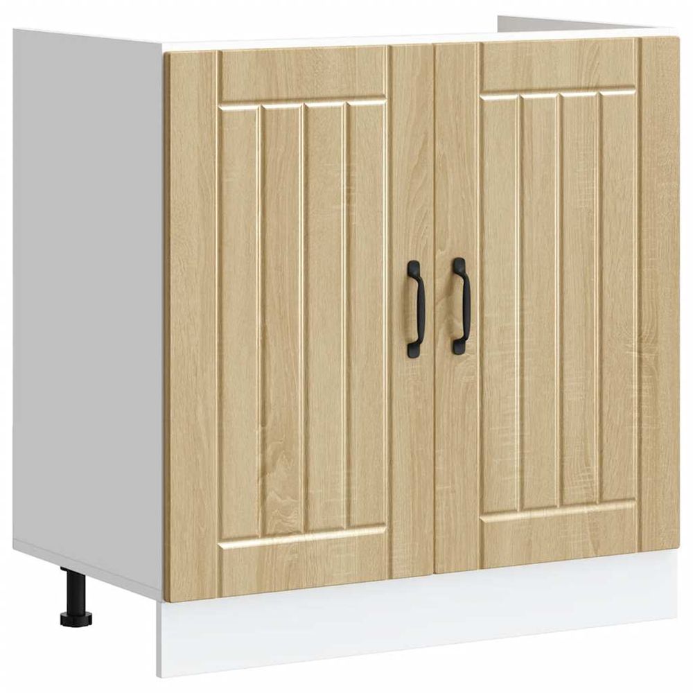 Meuble de base de lavabo lucca chêne sonoma bois d'ingénierie