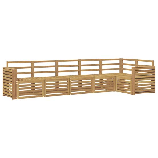 Ensemble de canapés d'extérieur 6 pc blanc bois d'acacia massif