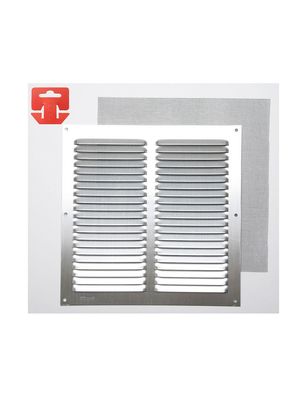 Grille avec toile moustiquaire aluminium 0.6 couleur naturelle 250x250mm (g)
