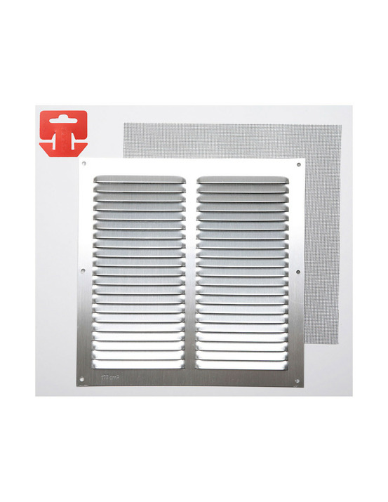 Grille avec toile moustiquaire aluminium 0.6 couleur naturelle 250x250mm (g)