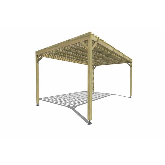 Pergola bois • 5m x 3m • indépendante • sens largeur • lattage bois • livraison comprise