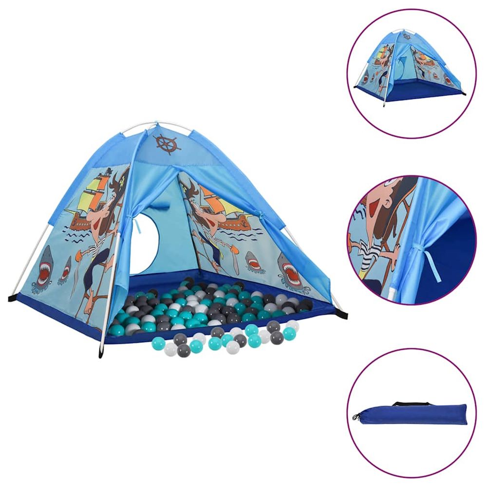Tente de jeu pour enfants avec 250 balles bleu 120x120x90 cm