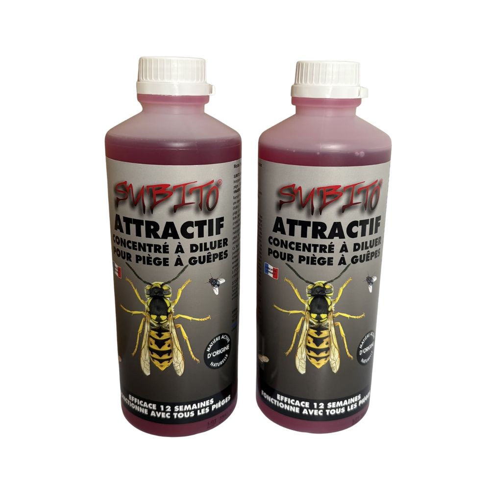 Pack de 2 attractif subito pour piège à guêpes, frelons & mouches 500 ml
