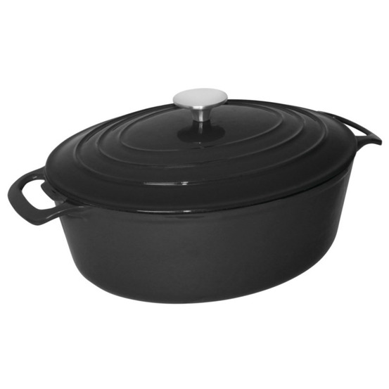 Cocotte ovale en fonte noire vogue 5 l