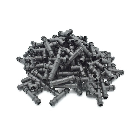 Lot de 100 tés cannelés 16x16x16 pour micro irrigation