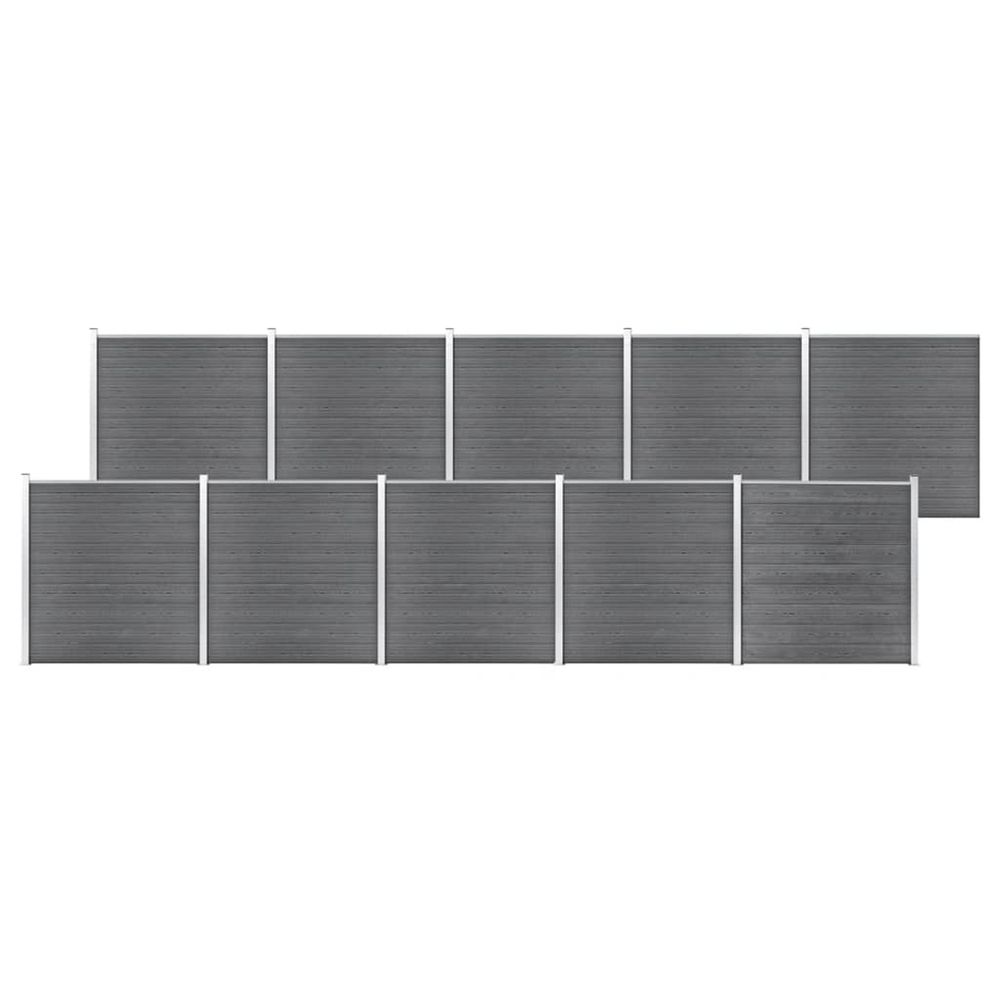 Clôture de jardin wpc 1737x186 cm gris