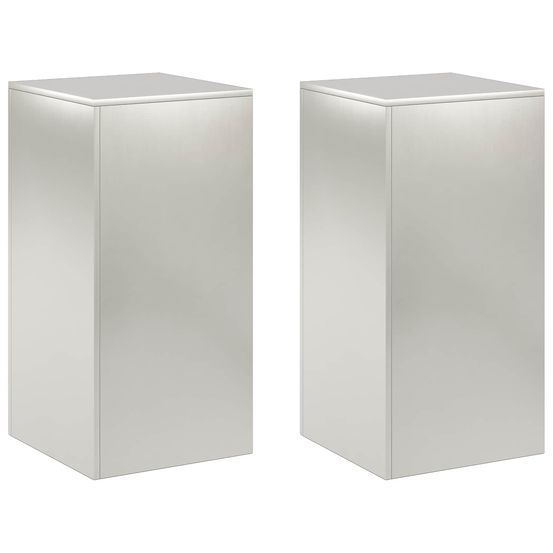 Support de plante 2 pcs argenté 40 x 40 x 80 cm acier