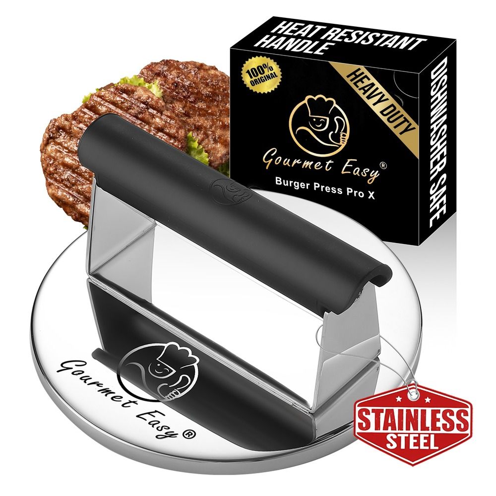 Presse burger avec manche résistant à la chaleur écrase burger inox 2 lb
