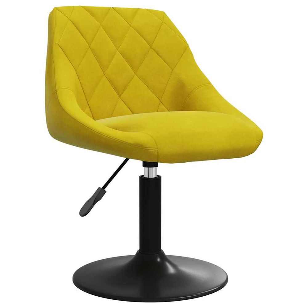 Chaise de salle à manger jaune moutarde velours