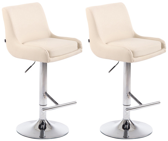 Lot de 2 tabourets de bar club simili cuir chromé
