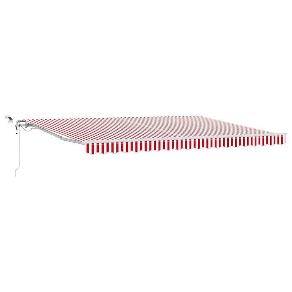 Auvent rétractable rouge et blanc 450 × 350 cm polyester