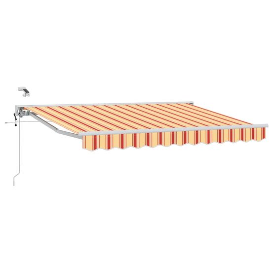 Auvent rétractable électrique jaune, orange et blanc 2,5 x 2 m