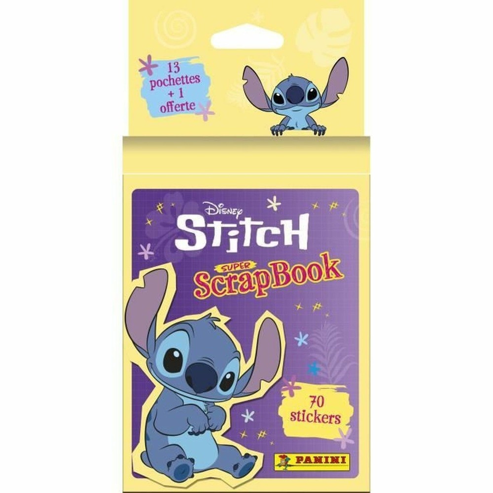 Blister 13 pochettes + 1 offerte - stitch 2 - mon super scrapbook 70 stickers