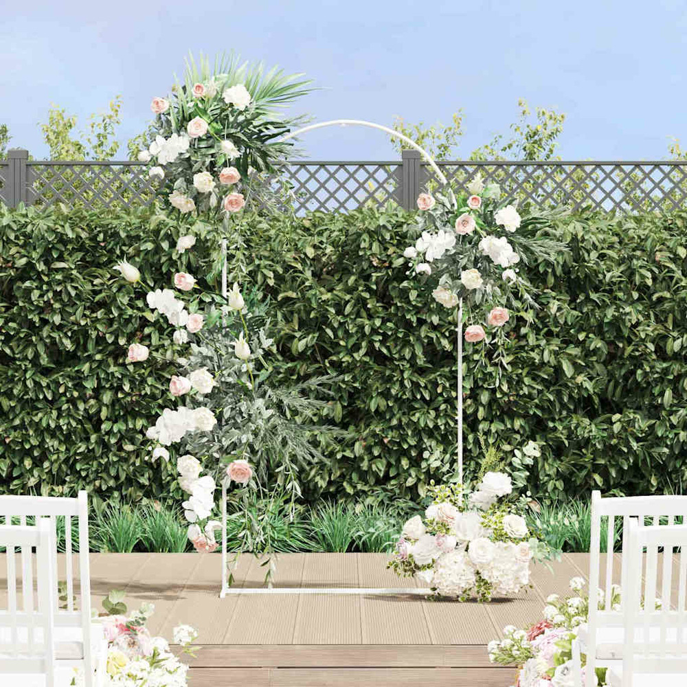 Arche de mariage blanc 100 x 39 x 200 cm acier