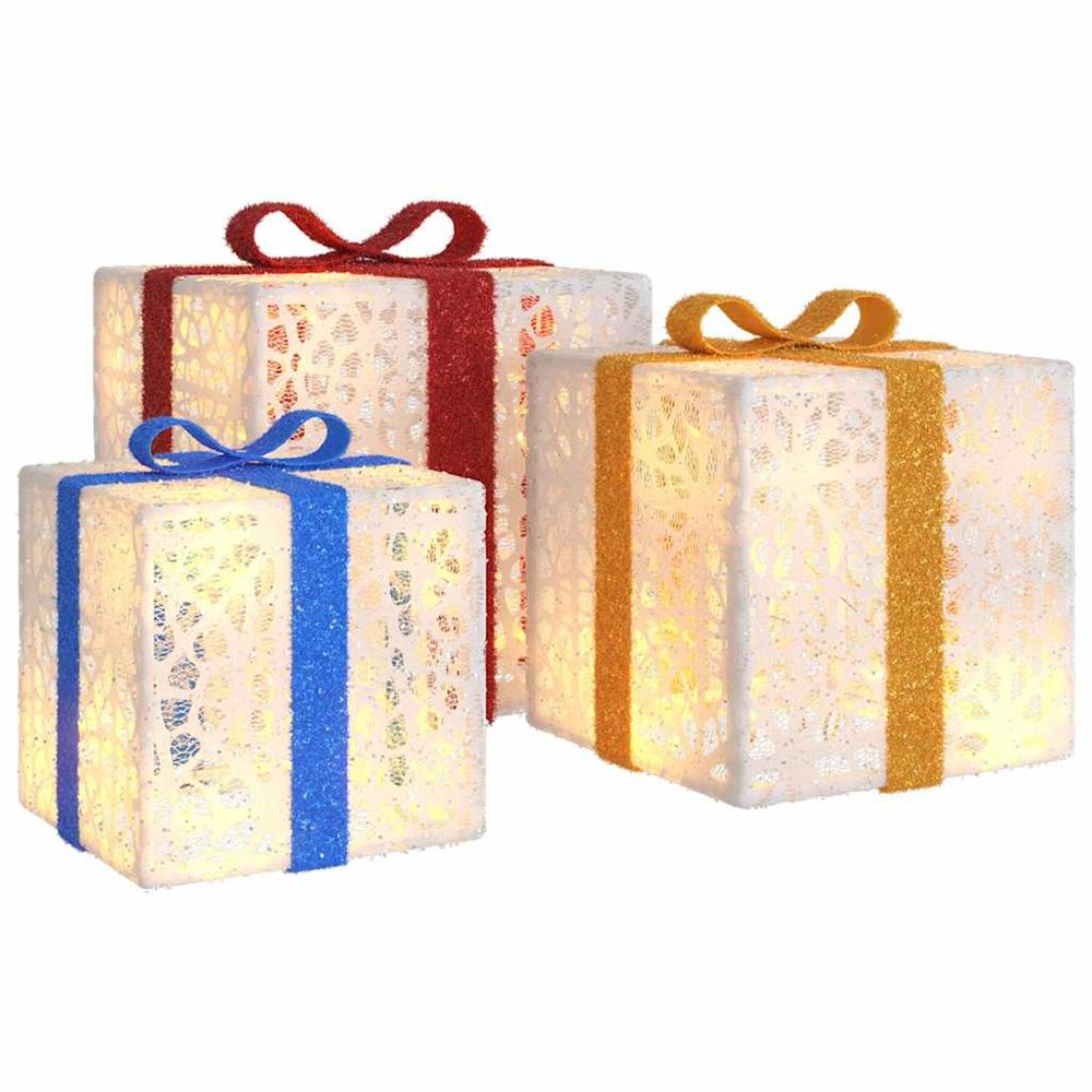 Boîtes de noël lumineuses 3 pcs 64 led blanc chaud