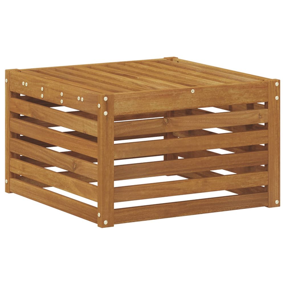 Pouf d'extérieur bois d'acacia massif naturel 59 x 59 x 37 cm